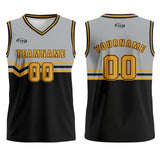 Custom Grey Black Yellow Basketball Jersey Uniform Suit Printed Your Logo Name Number