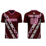 Custom Pink Red Uniform Jersey Kids Adults Personalized Set Jersey Shirt