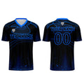 Custom Black Blue Soccer Uniform Jersey Kids Adults Personalized Set Jersey Shirt