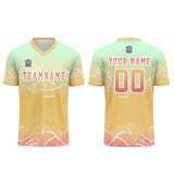 Custom Yellow Mint Green Soccer Uniform Jersey Kids Adults Personalized Set Jersey Shirt