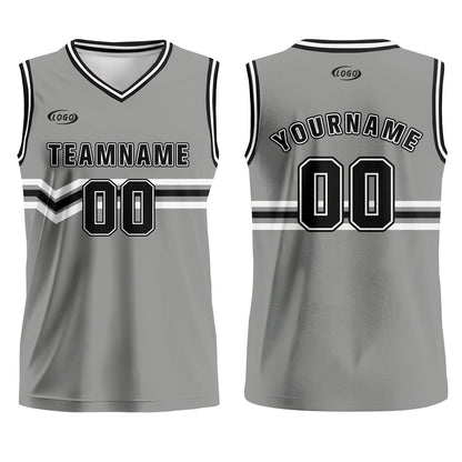 Custom Grey Black White Basketball Jersey Uniform Suit Printed Your Logo Name Number