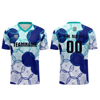 Custom Cyan Blue Uniform Jersey Kids Adults Personalized Set Jersey Shirt