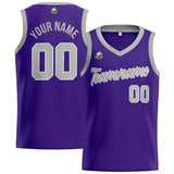 Custom Purple Gray Basketball Jersey for Men Women Adult Youth Stitched Name Number Logo