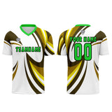 Custom White Yellow Uniform Jersey Kids Adults Personalized Set Jersey Shirt