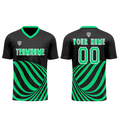 Custom Black Green Uniform Jersey Kids Adults Personalized Set Jersey Shirt