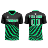 Custom Black Green Uniform Jersey Kids Adults Personalized Set Jersey Shirt