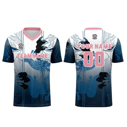 Custom Blue Pink Uniform Jersey Kids Adults Personalized Set Jersey Shirt