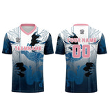 Custom Blue Pink Uniform Jersey Kids Adults Personalized Set Jersey Shirt