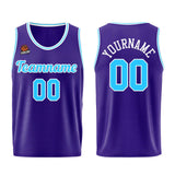 Custom Purple Light Blue Basketball Jersey for Men Women Adult Youth Stitched Name Number Logo