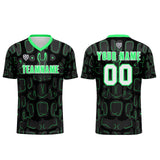 Custom Black Green Soccer Uniform Jersey Kids Adults Personalized Set Jersey Shirt
