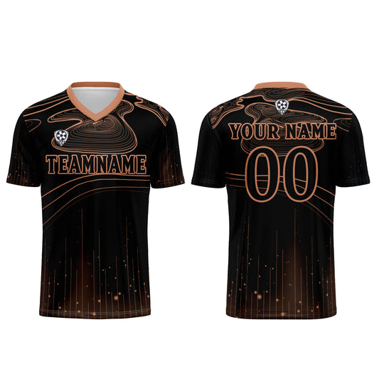 Custom Black Orange Soccer Uniform Jersey Kids Adults Personalized Set Jersey Shirt