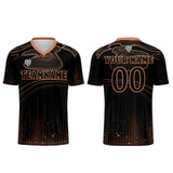 Custom Black Orange Soccer Uniform Jersey Kids Adults Personalized Set Jersey Shirt