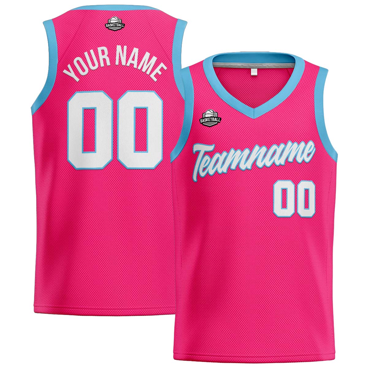Custom Pink Light Blue Basketball Jersey for Men Women Adult Youth Stitched Name Number Logo