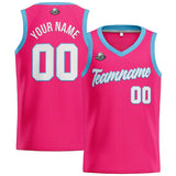 Custom Pink Light Blue Basketball Jersey for Men Women Adult Youth Stitched Name Number Logo