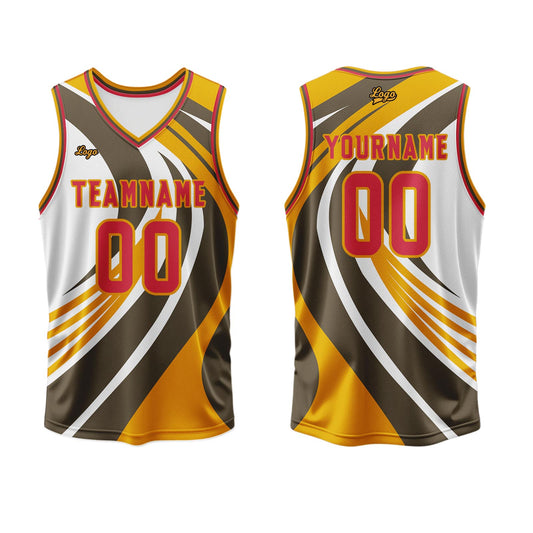 Custom Yellow Orange Basketball Jersey Uniform Suit Printed Your Logo Name Number