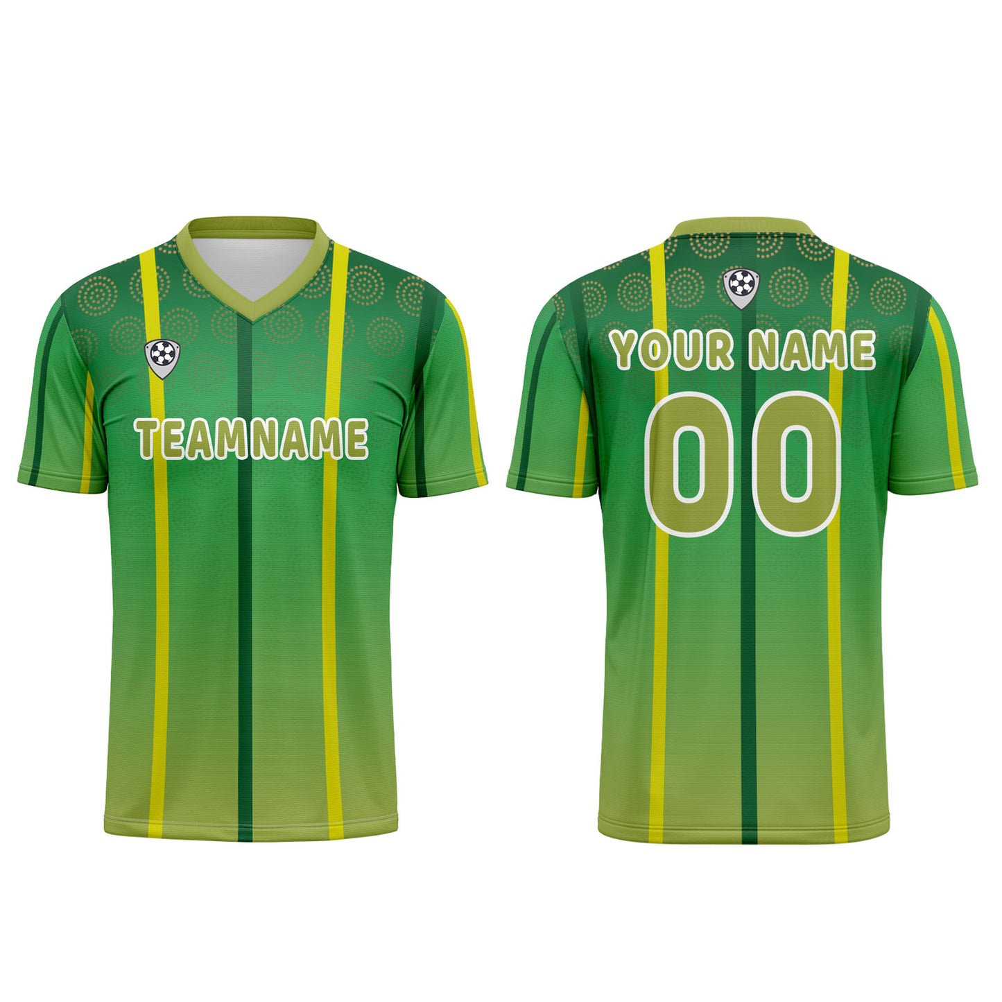 Custom Yellow Green Uniform Jersey Kids Adults Personalized Set Jersey Shirt