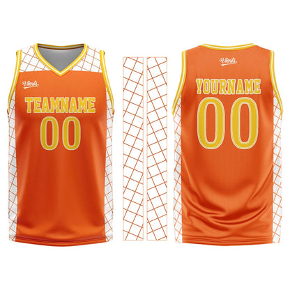 Custom Orange Yellow Basketball Jersey Uniform Suit Printed Your Logo Name Number