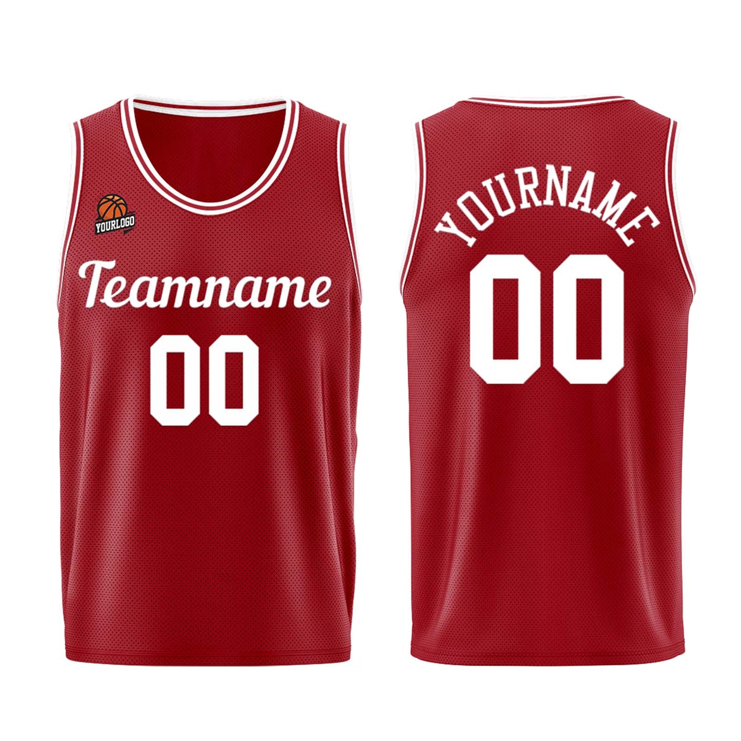 Custom Burgundy White Basketball Jersey for Men Women Adult Youth Stitched Name Number Logo