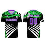 Custom Green Purple Uniform Jersey Kids Adults Personalized Set Jersey Shirt