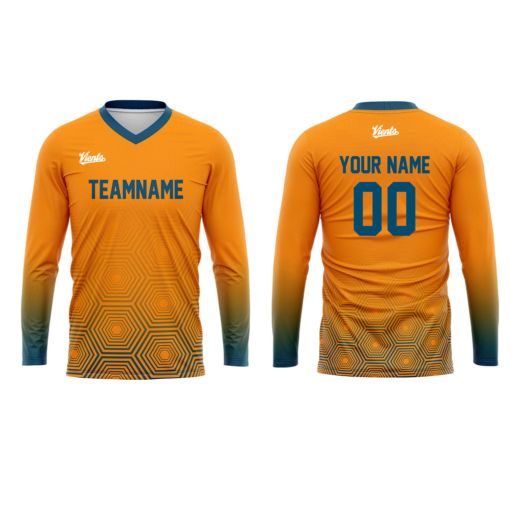 Custom Blue Orange Basketball Soccer Football Shooting Long T-Shirt for Adults and Kids