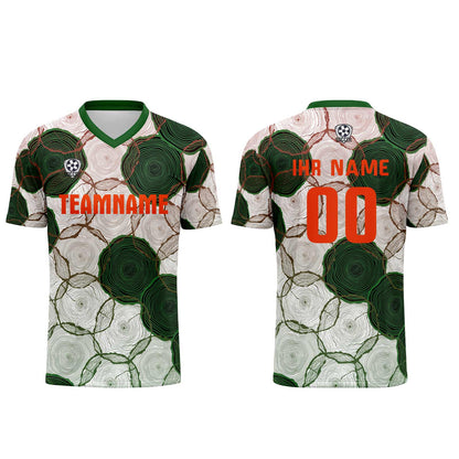 Custom Dark Green Red Uniform Jersey Kids Adults Personalized Set Jersey Shirt