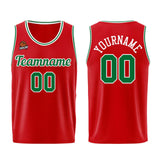 Custom Red Green Basketball Jersey for Men Women Adult Youth Stitched Name Number Logo