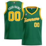 Custom Green Yellow Basketball Jersey for Men Women Adult Youth Stitched Name Number Logo