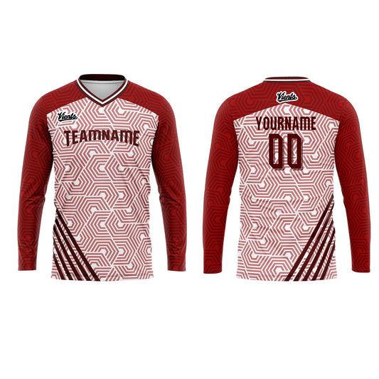 Custom Red Basketball Soccer Football Shooting Long T-Shirt for Adults and Kids