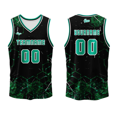Custom Green Basketball Jersey Uniform Suit Printed Your Logo Name Number