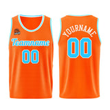 Custom Orange-Light Blue Basketball Jersey for Men Women Adult Youth Stitched Name Number Logo