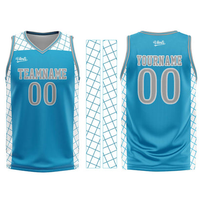 Custom Blue Grey Basketball Jersey Uniform Suit Printed Your Logo Name Number