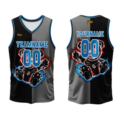 Custom Black Gray Basketball Jersey Uniform Suit Printed Your Logo Name Number