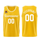 Custom Yellow White Basketball Jersey for Men Women Adult Youth Stitched Name Number Logo