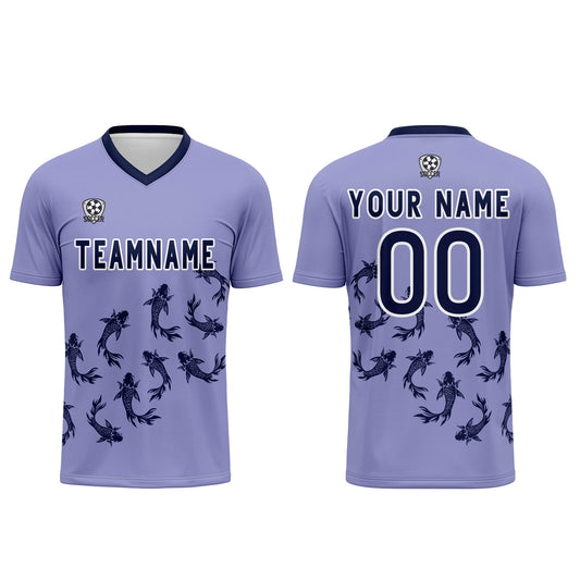 Custom Light Purple Soccer Uniform Jersey Kids Adults Personalized Set Jersey Shirt