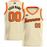 Custom Cream Orange Basketball Jersey for Men Women Adult Youth Stitched Name Number Logo