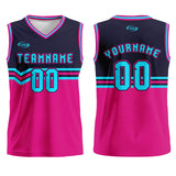 Custom Navy Raspberry Bright Blue Basketball Jersey Uniform Suit Printed Your Logo Name Number