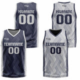 Custom Navy Grey Reversible Basketball Suit for Adults and Kids Personalized Jersey