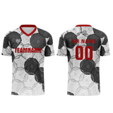 Custom  White Red Gray Uniform Jersey Kids Adults Personalized Set Jersey Shirt