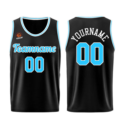 Custom Black-Light Blue Basketball Jersey for Men Women Adult Youth Stitched Name Number Logo