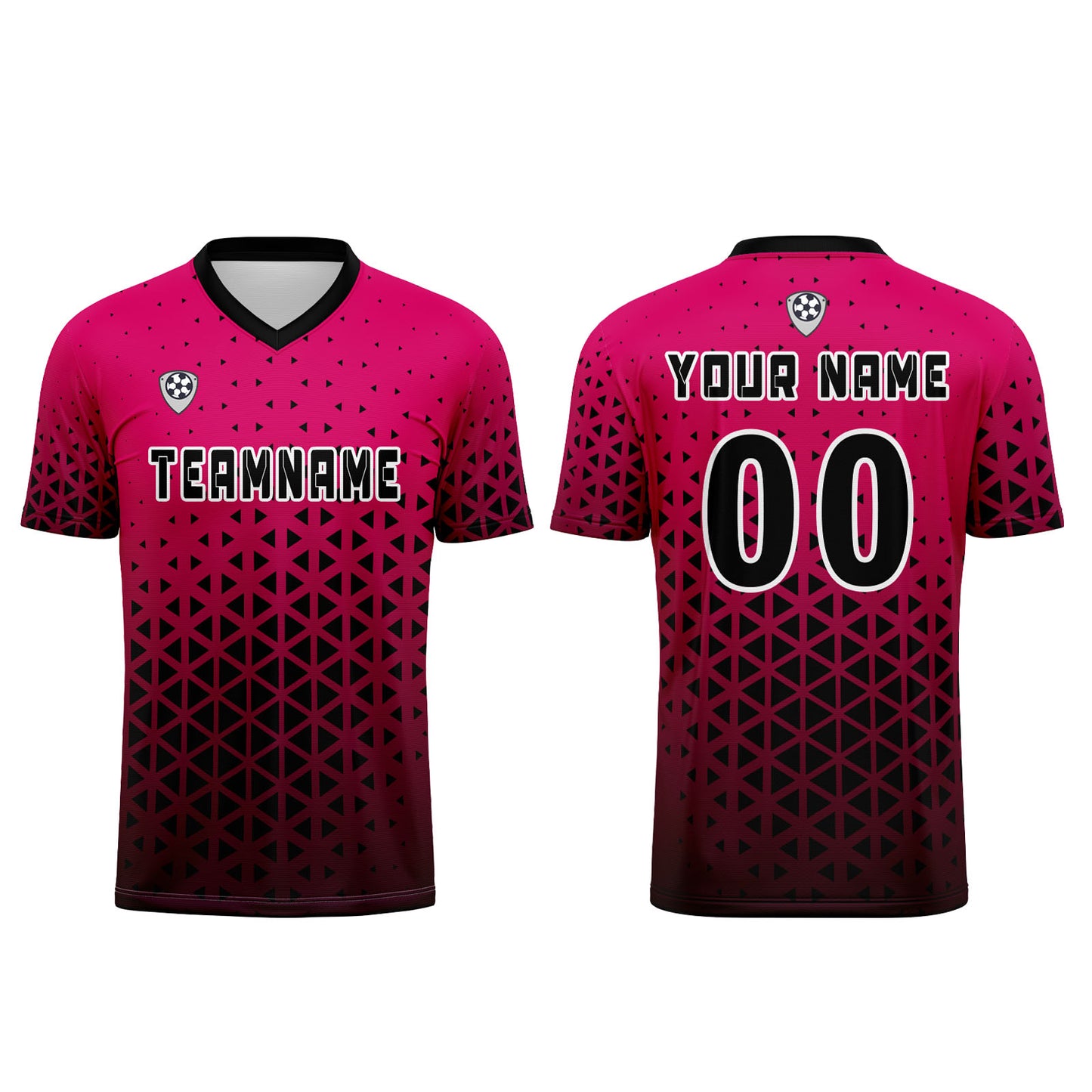 Custom Pink Black Uniform Jersey Kids Adults Personalized Set Jersey Shirt