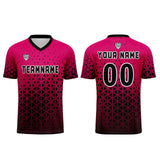 Custom Pink Black Uniform Jersey Kids Adults Personalized Set Jersey Shirt