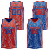 Custom Red Blue Reversible Basketball Suit for Adults and Kids Personalized Jersey
