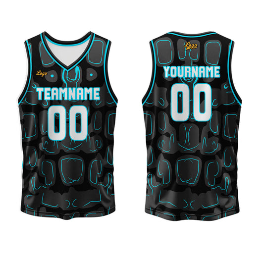 Custom Black Blue Basketball Jersey Uniform Suit Printed Your Logo Name Number