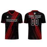 Custom Black Red Uniform Jersey Kids Adults Personalized Set Jersey Shirt