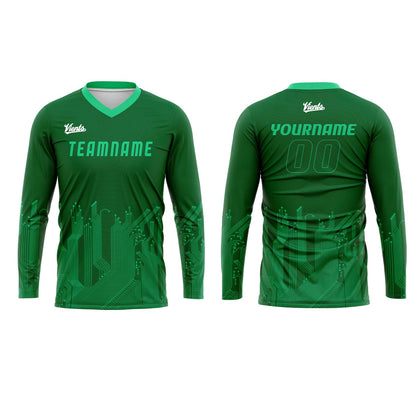Custom Bright Green Basketball Soccer Football Shooting Long T-Shirt for Adults and Kids