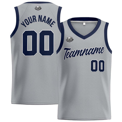 Custom Gray Navy Basketball Jersey for Men Women Adult Youth Stitched Name Number Logo