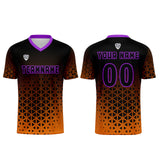 Custom Orange Purple Uniform Jersey Kids Adults Personalized Set Jersey Shirt