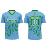 Custom Sky Blue Soccer Uniform Jersey Kids Adults Personalized Set Jersey Shirt
