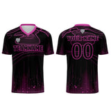 Custom Black Rose Purple Soccer Uniform Jersey Kids Adults Personalized Set Jersey Shirt