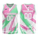 Custom Pink Green Basketball Jersey Uniform Suit Printed Your Logo Name Number